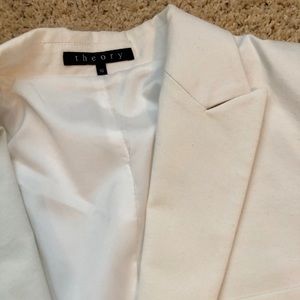 Theory Cream Single Button Blazer